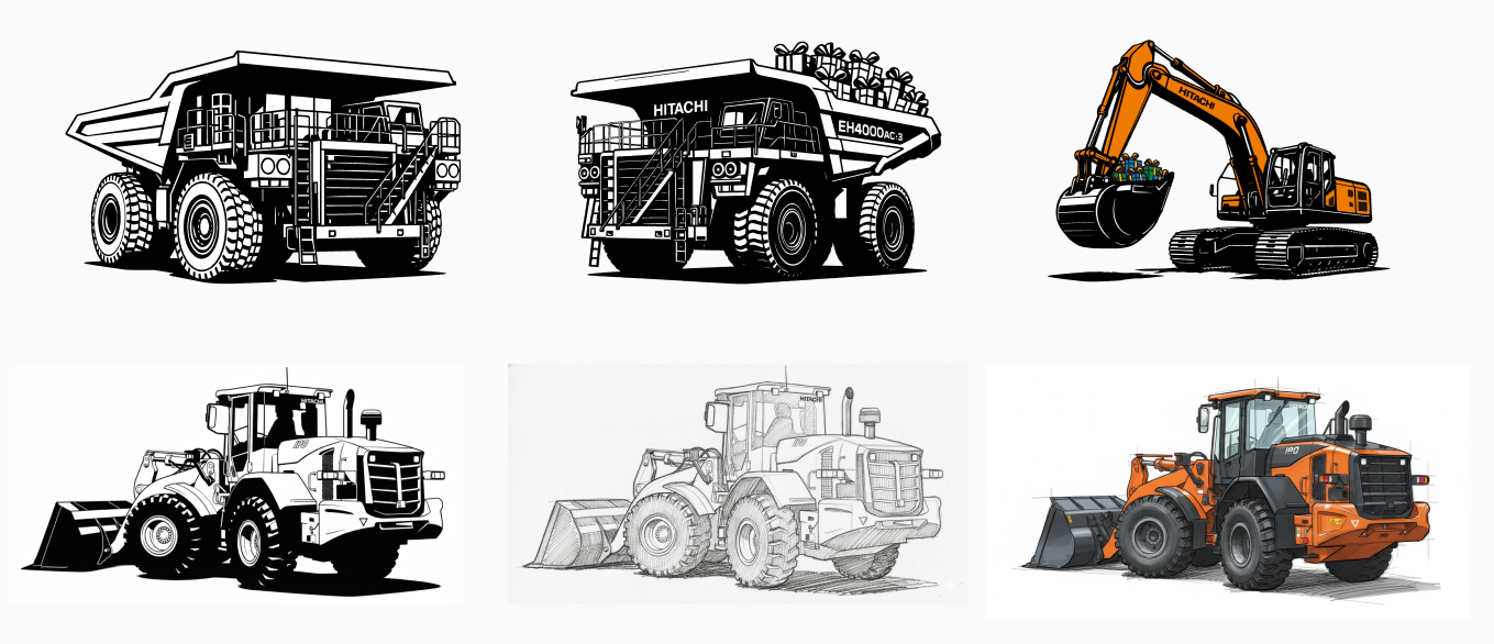 生成AIを活用した建設機械イラスト